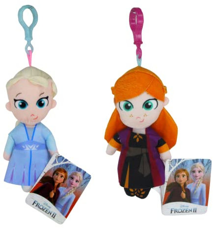 Die Eiskönigin II Plüsch-Schlüsselanhänger mit Elsa und Anna 12,7 cm, 2 Stück