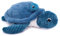 Les Déglingos PTIPOTOS by Savenou Schildkröte, Mama/Baby, blau, Plüsch, sehr weich, Geschenkidee zur Geburt, 29 cm