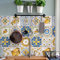 RE-COVERTILES - Fliesenaufkleber Badezimmer und Küche 24 Stck 10x10 cm - PS00221 PVC-Wanddekoration Wasserdicht Fliesen Mosaik Stil Azulejos-Zementfliesen