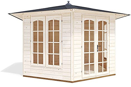 Dunster House, Wooden Summerhouse 3.5 x 3m, Hexagonal Garden Room & Outdoor Shelter, Timber Sun Room for Relaxing & Storage, Vantage 350