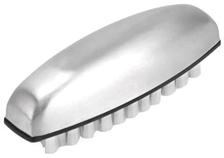 HERCHR Gemüsebürste, Edelstahlgriff mit Nylonborsten, Reinigung von Gemüse und Geschirr, Silber, 1 Stück