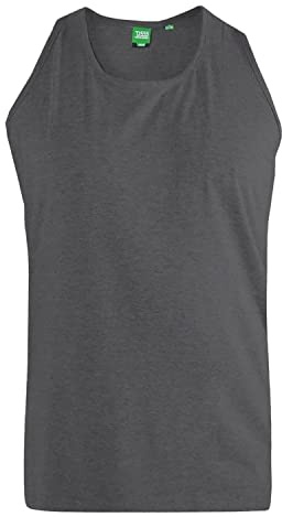 D555 Mens Adults Fabio Plain Muscle Vest Charcoal 3XL