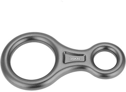 Joyzan 8 Descender Large Bent Ear Rigging Plate Abseilplatte aus Aluminiumlegierung für Outdoor-Abseilgeräte, Sicherungsgerät, Klettern, Kletterausrüstung, Downhill-Ausrüstung, Rigging-Platte(Grau)