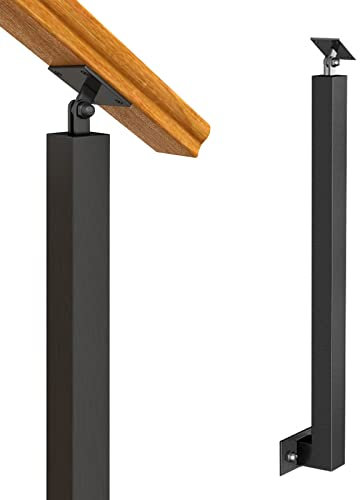 ZAQYCM Handlauf Handläufe Geländer Treppen Treppengeländer Kit Innen Außen, Seitlich Montierte Treppenhandläufe Für Flur Loft & Vinyl/Holz/Betonstufe, Metall-Eisen-Deck-Baluster-Spindelpfosten