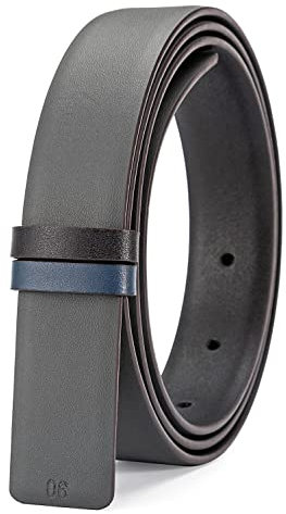 titiroa Damen Wendbarer Schmaler Gürtel Ersatz-Gürtelriemen aus echtem Leder Breite 25MM Länge 110CM Grau/Schwarz