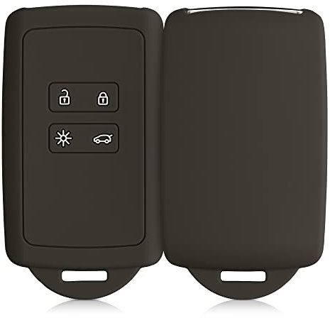 kwmobile Autoschlüssel Hülle kompatibel mit Renault 4-Tasten Smartkey Autoschlüssel (nur Keyless Go) - Silikon Schutzhülle Schlüsselhülle Cover in Olivgrün