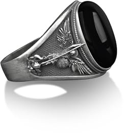 Erzengel Heiliger Michael, Kommandeur Der Armee Des Herrn, Silberner Siegelring Für Christliche Männer, Lapislazuli-Onyx-Herrenring, Religiöse Geschenke