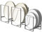 Hikinlichi 3 Plate Holder Organiser Upright Wall Cupboard Dish Drainer Metal Plate Dishes Organiser Racks Stand for Worktop and Cupboard Grey