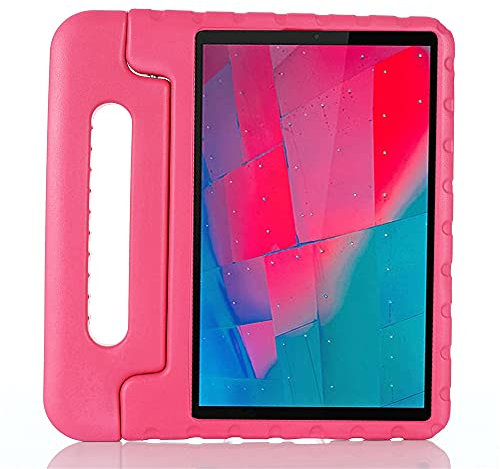 Cover Custodia Bambini per Lenovo Tab M10 FHD Plus TB-X606F TB-X606X 10.3, Leggera Protettiva Custodia Rigida Antiurto per Bambini con Cavalletto (Rosso Rosa)