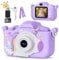 Camara Fotos Infantil Juguete de para Niños y Niñas de 3 4 5 6 7-10 Años, 48MP y 1080P HD Camara de Fotos Regalo Niña 3 4 5 6 Años, Juguete para Niños con Tarjeta 32 GB SD y Funda de Silicona (Morado)