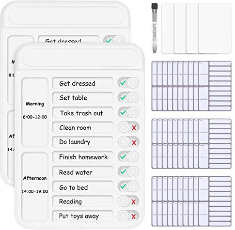 2xAufgabendiagramme für Erwachsene, To-Do-Liste, Checklisten-Tafel, Planungstafeln mit 30 leeren Checklisten, 4xKarton für Gewohnheitstracker oder Tages- und Wochenplaner
