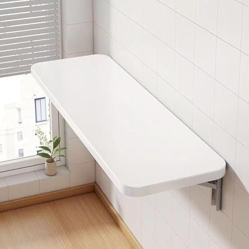 NURDENX Klappbarer Wandschreibtisch, wandmontierter Klapptisch für kleinen Raum Kleiner Holztisch für Büro, Zuhause, Küche, glatte und leicht zu reinigende Oberfläche, Reinweiß, 90 x 40 cm