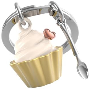 METALMORPHOSE - Porte-clés Cupcake vanille - Cadeau Homme, cadeau femme