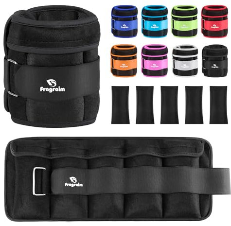 Adjustable Ankle Weights for Women Men Kid 1-1.5 kg Pair, Leg Wrist Arm Weight for Pilates, Jogging, Gymnastics, Aerobics, Exercise, Training Physical Therapy|Each 0.15-0.75kg, Total 1.5kg, Black
