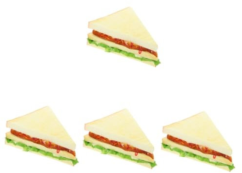ibasenice 4stücke Künstliches Sandwich Modell Realistisches Brot Requisit Für Fotografie Dekoration Hochwertige Und Lebendige Für Bäckereien Heimdekoration Kreative Displays - Langlebig