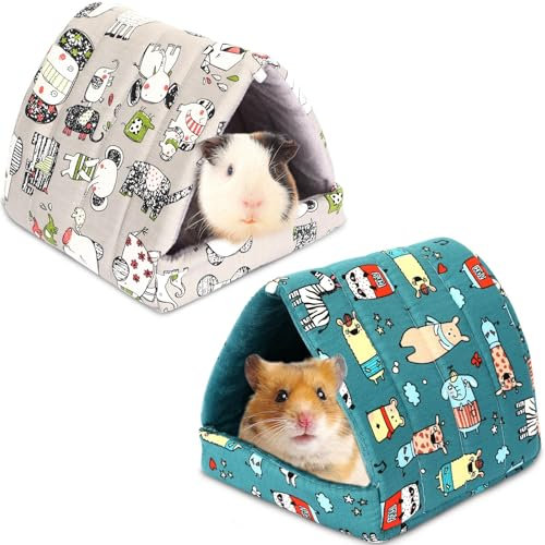UPINS Meerschweinchen-Versteck für Meerschweinchen, waschbar, 2 Stück, Zubehör für Mäuse, Chinchillas, Hamster, Igel, Frettchen, Bardrachen und Ratten