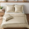 Cozyor Satin Bettwäsche 200x200 extra dick und weich mit robustem Reißverschluss 2X Kissenbezug 80x80 cm, edles Satin 3-teilig, beige Driftwood