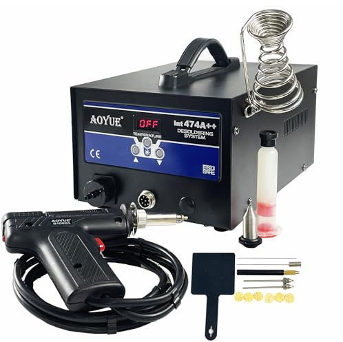 Aoyue Pistolet à dessouder 474A++ avec aspiration 80 kPa, station de dessoudage de 85 W, chauffage et design avancé de pointe