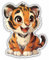 Samunshi® Süßer Kawaii Tiger als Sticker Anime Wohnmobil Animal Aufkleber für Motorrad Fahrrad Roller oder Camper Camping Wohnwagen Mountainbike Comic Cartoon Retro 16x20cm