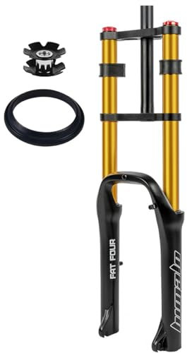 Bike Suspension Forks Snow Bike Front Fork For A Bicycle 20inch Air Fat Forks MTB For 4.0 Tire 28.6mm Straight Tapered Tube 120mm Travel 9 * 135 QR Rebound Adjustment