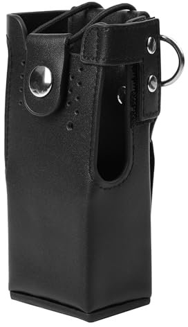 SUNDELY Carrying Case Holder Holster Pouch Bag Compatible with Motorola Radio GP320 GP328 GP340 GP380 HT1250 PR860 PRO7150 Walkie Talkie with Strap & D Ring (PU Case with Metal Belt Clip)