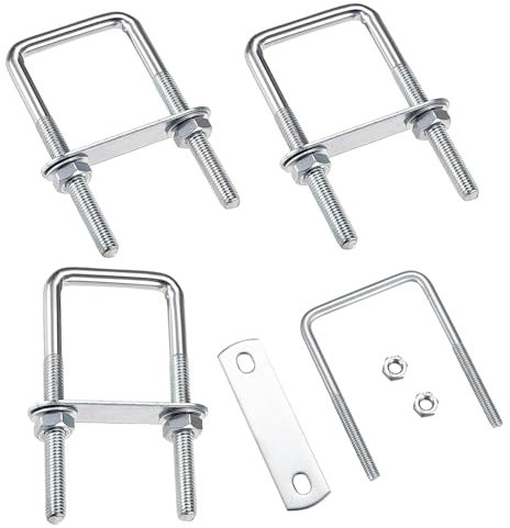 4 Pièces M8 en U Quincaillerie, Boulon U 304 Acier Inoxydable Avec Écrou Plaques Rondelle, U-Bolts, U-Boulon, Serrage Fixation Pour Tuyaux (40 x 100mm)