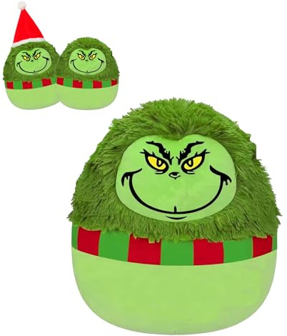 YAAVAAW Niedliche Plüschtier Weihnachten,9.8 Zoll Weicher Grinch Plüschtier Weihnachtsdekoration Stofftiere Spielzeug für Kinder, Desktop Home Deko Heimdekoration Junge Mädchen
