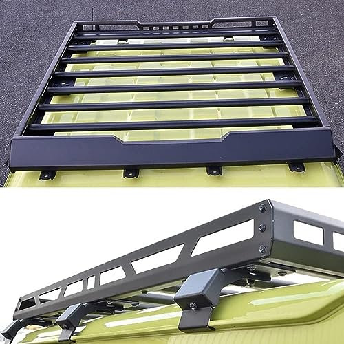 CYBFC 2 Stück Aluminium Relingträger Dachträger Dachgepäckträger für Suzuki Jimny JB64 JB74 2019-2022 2023 2024, Gepäcktransport Reisen Camping Crossbar Roof Racks,A-no-Spot-Light-Hole