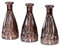 Lot de 3 vases en verre marron - Hauteur : 15 cm - Décoration de table - Vintage - Motif cristal