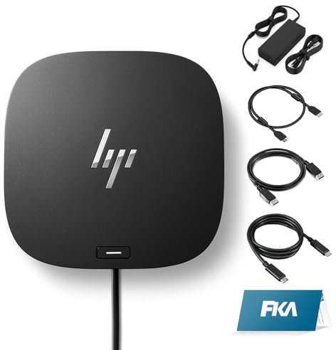 HP Dockingstation für Laptop, Dual-Monitor und Ladepaket, HP USB-C G5 Dock mit 120 W AC-Adapter, HDMI- und DP-Kabel und USB-C-Kabel