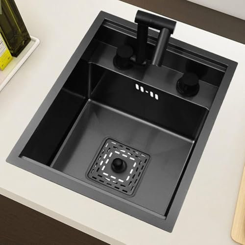 Fregadero plegable oculto con grifo – Fregadero individual de isla de cocina con diseño pequeño invisible