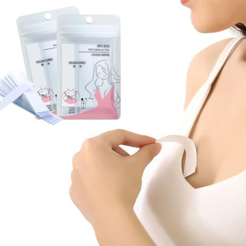 WUSJCOF 144 Stück Doppelseitiges Fashion Tape, Klebestreifen für Kleidung und Haut, Garment Tape, BH Tape, Clothing Zubehör für Abendkleidung und Hemden (85x18MM)