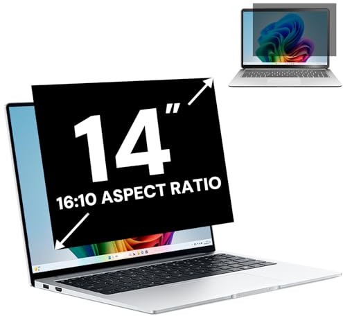 FYJRCY 14 Zoll 16:10 Laptop Sichtschutzfilter, Laptop Bildschirmschutzschild und Anti Blendungs Blaulicht Filter, Abnehmbarer 14 Zoll Bildschirmschutz und Kratzfester Schutzfilm