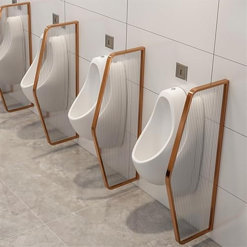 Aioneer Urinal-Trennwand, 3-Teilige Urinal-Trennwand, Trennwand Aus Durchscheinenden Glasplatten, Wandmontierte Urinal-Sichtschutzwand Für Männer, Urinal-Trennwand, Toilette-A