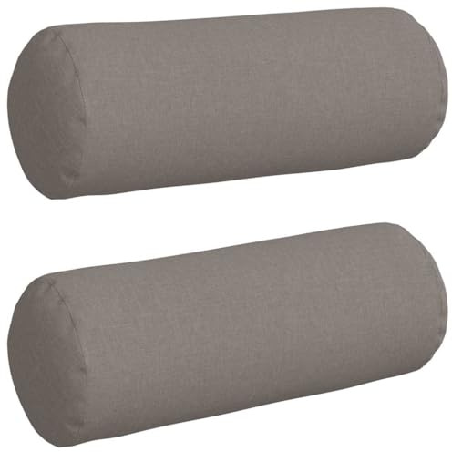 vidaXL Bolsterkissen 2 STK. Stoff Taupe Ø 25 x 70 cm