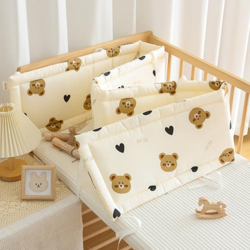 PTKG Kopfumrandung Babybett,Babynestchen Kuschelnest,Laufstall für Babys Klappbar,Tragbarer Spielstall,Atmungsaktiven Mesh-WäNden,Indoor Spielgehege,Wickelaufsatz,F11,180cm