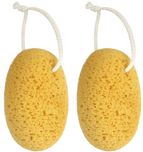 Alaoo 2pcs Spugne da Bagno,Spugna Marina Naturale,Comodo e Morbido | Spugna Exfoliante per Corpo,Ricco di Schiuma,Pulizia Profonda e Delicata, Adatto per la Doccia e la Pulizia Della Schiena