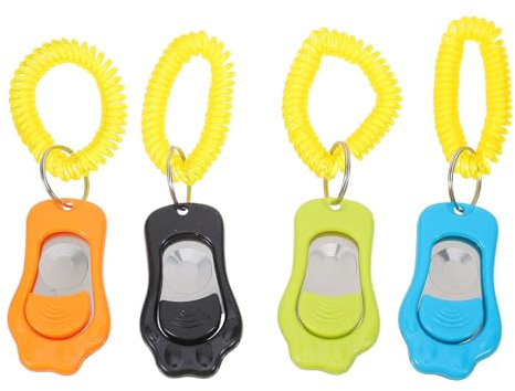 TOYANDONA 4 Stück Hundetrainings Clicker mit Armband Abs Clicker für Welpen und Katzen Deutlich Hörbar Leicht Kompakt für Zuhause und Spaziergänge