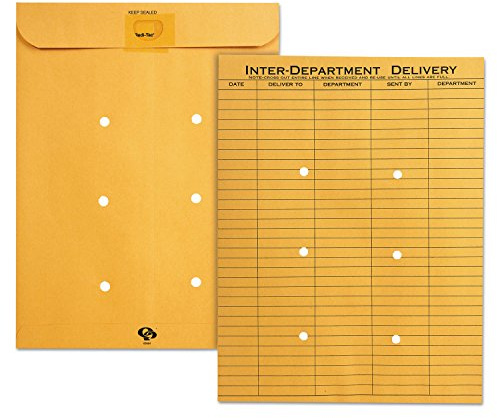 Quality Park 10 x 13 Interoffice Envelopes, with Reusable Redi-Tac Self Seal Closure, for Interoffice Mail, Heavyweight 32 lb Brown Kraft, 100 per Box