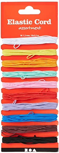 Creativ 100263 Cordon élastique, couleur assortiment, épaisseur 1,2 mm