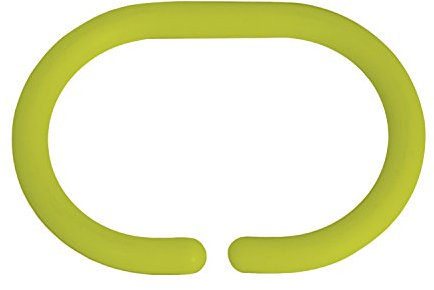 MSV Duschvorhangringe 12 Stück Grün Kunststoff - Passend für alle gängigen Duschvorhangstangen