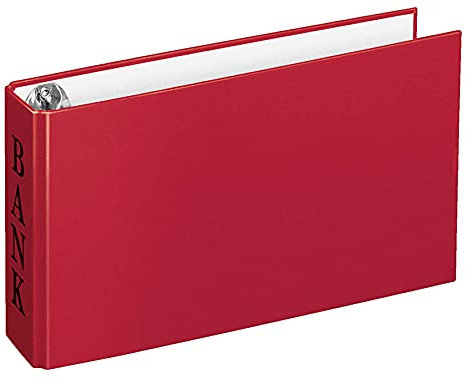 Veloflex 4168321 Bank Folder DIN A6 Cardboard for Bank Statements 2-Ring Mechanism 30 mm with Compressor Bar Red