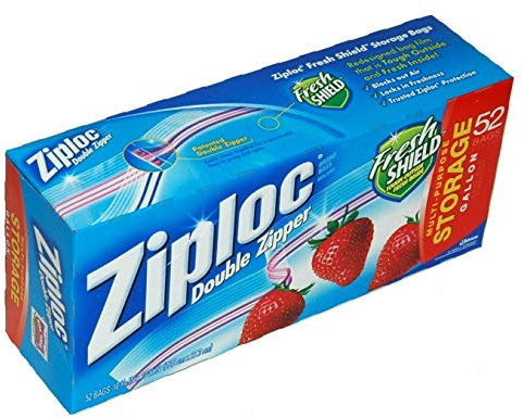 Ziploc Double Zipper Gallon Storage Bags - 52 count