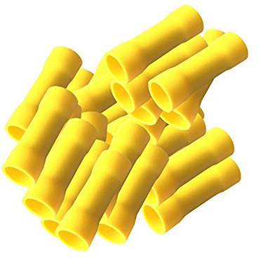 Stossverbinder isoliert gelb 100x Stoßverbinder 4-6 mm vollisoliert Crimpzange Quetschverbinder Kabelverbinder Crimp Zange Verbinder Kabelschuhe kfz 4-6 mm ARLI