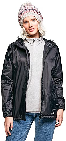 Peter Storm Women's Packable Waterproof Jacket with 2 Zipped Hand Pockets and Adjustable Hood, Pac A Mac, Rain Coat, Cagoule (UK, Numeric, 10, Regular, Regular, Black)