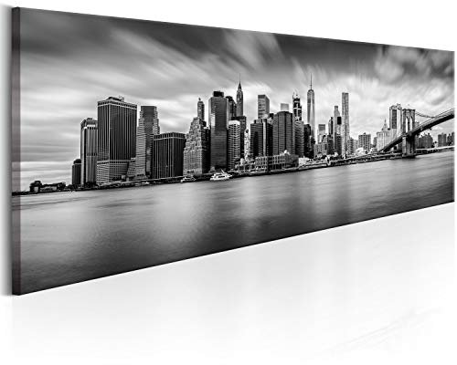 murando - Wandbilder XXL New York 150x50 cm 1 tlg - Wand Deko Vlies Leinwand Bilder Groß Wanddeko Wohnzimmer Schlafzimmer Kunstdrucke Panoramabild - Amerika Stadt City NY d-B-0154-b-a