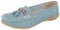 Jo & Joe Ladies Leather Loafer Shoes Plimsole Pumps Womens Flat Shoes Baby Blue Size UK 6 EU 39
