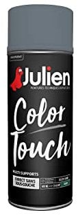 Julien Peinture Aérosol Intérieure et Extérieure Color Touch en Phase Aqueuse - Anthracite Satin - 400ml