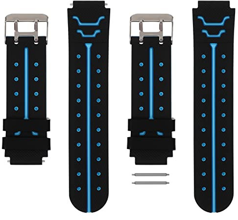 Hemobllo Silikon Uhrenarmband, vierte Generation Kinderuhren Armband, Armband Ersatzarmband schwarz und blau 2 Stück