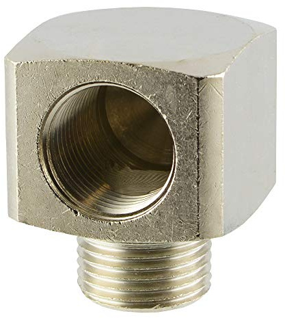 Fittingteile - 90° Winkel Innen-Außengewinde Messing-/vernickelt Aluminium Druckluft Wasser Fittinge (Werkstoff: Edelstahl 1.4571 - Gewindegröße: M5)